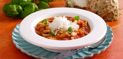 Karrysuppe med wokstrimler