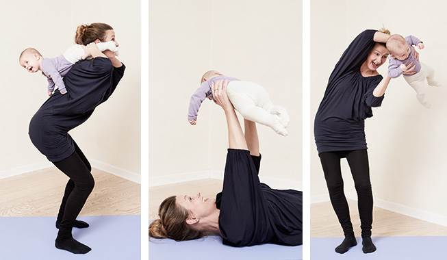 Smiiil! Tumlastikken er godt for både mor og barn, så det er bare om at komme i sving. Foto: Trine Bukh. Modeller: Louise og Sonja Motion