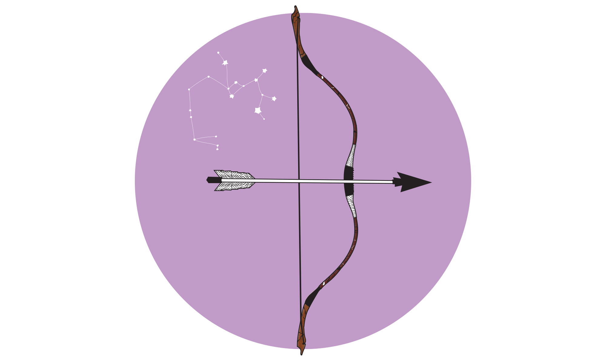 Skytten er et ildtegn. Horoskop skytte illustration