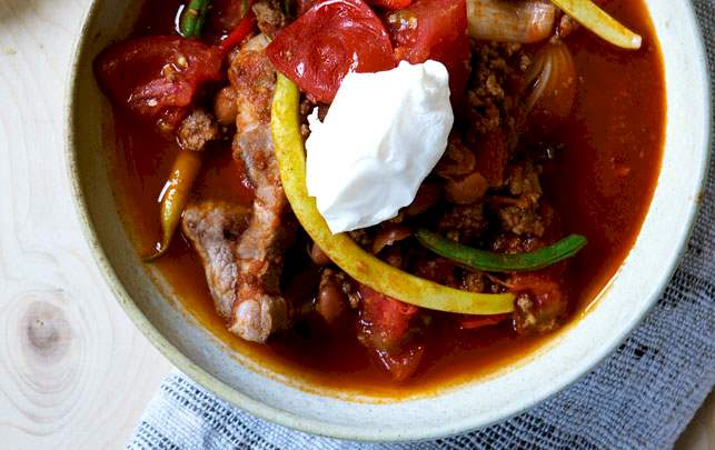 Chili con carne med friske bønner Opskrift på chili con carne helt uden dåser