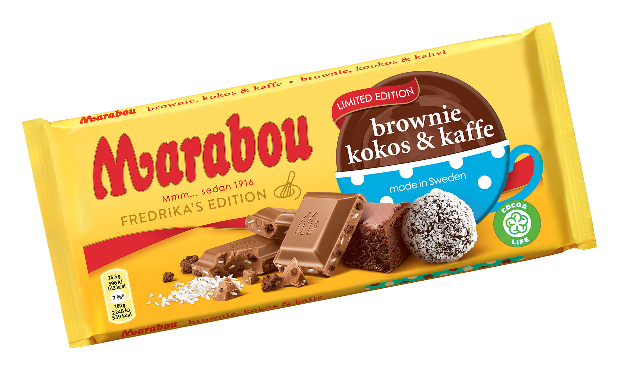 Nordens chokoladefans har valgt nye favoritter. Og nu kommer nummer 2 på markedet. Skal du smage? Her er den nye Marabou… og der er BÅDE kaffe og brownie i