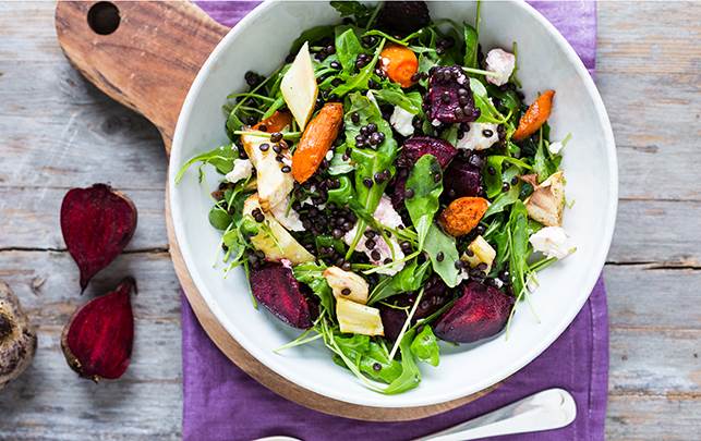 salat med rodfrugter