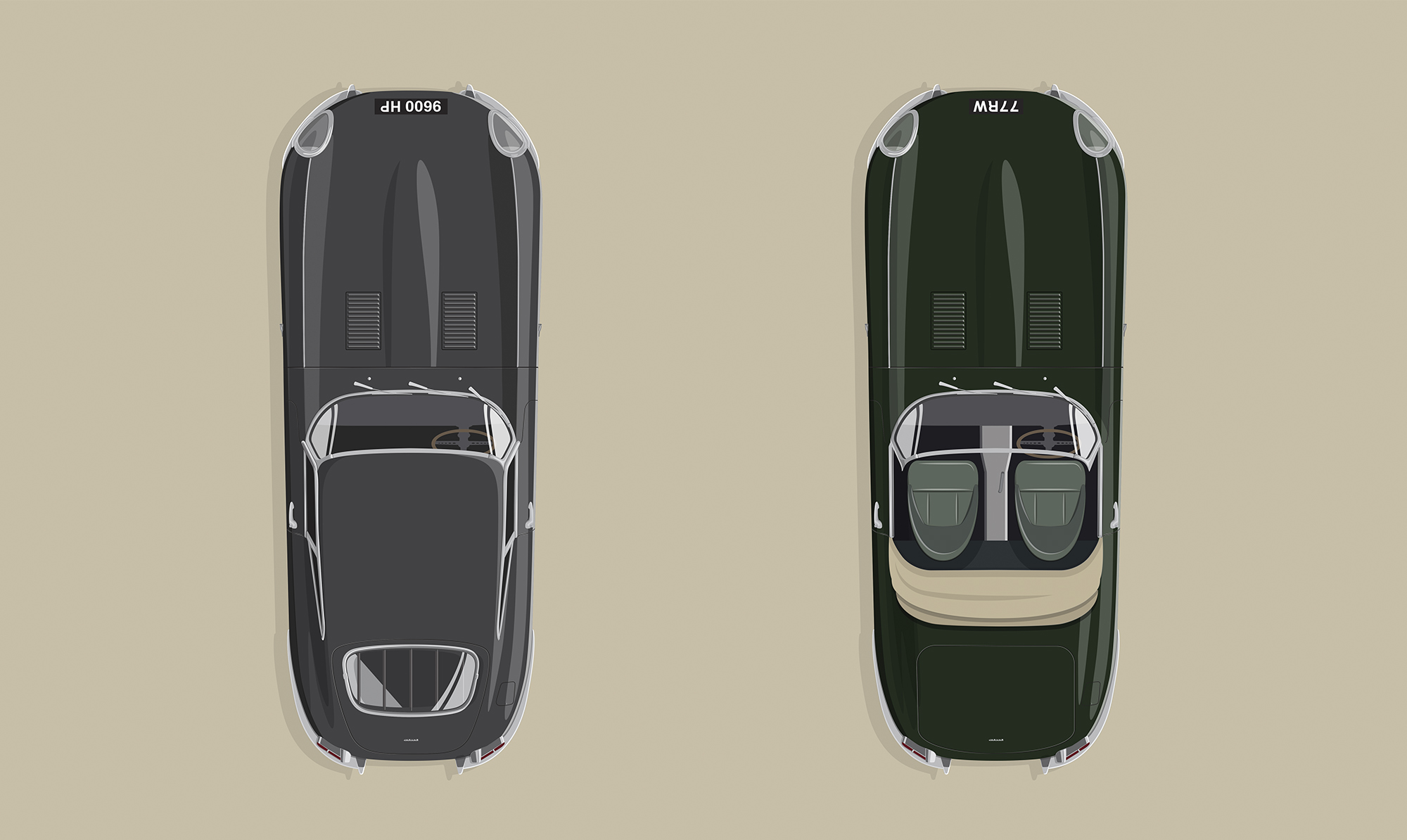 Jubilæumspakken kommer i farverne Flat Out Grey og Drop Everything Green. Jaguar bygger et dusin E-Types til modellens 60-års jubilæum