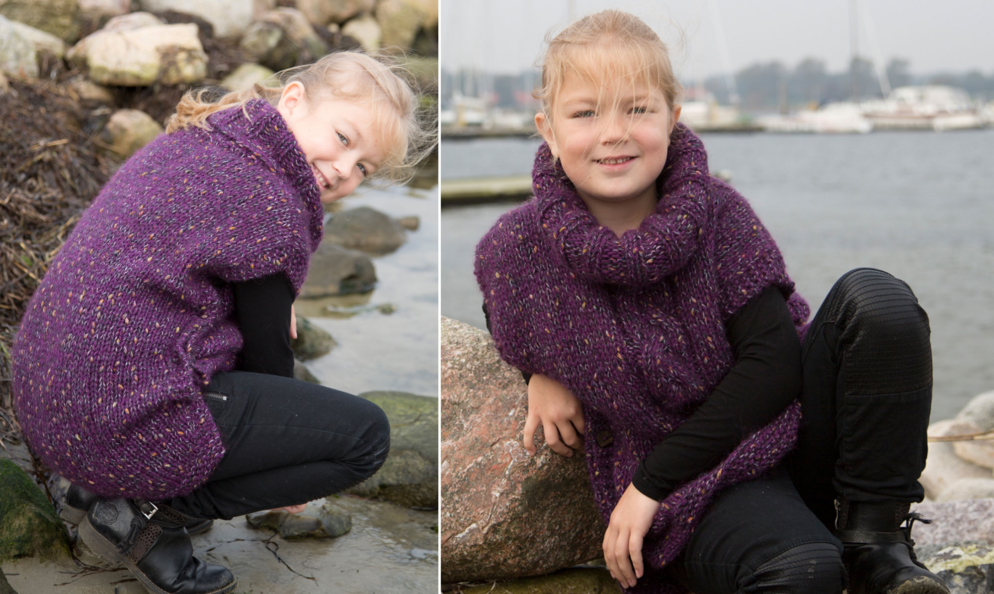 En dejlig poncho, som børnene kan bevæge sig i, samtidig med at de kan holde varmen. Putte poncho deluxe til børn