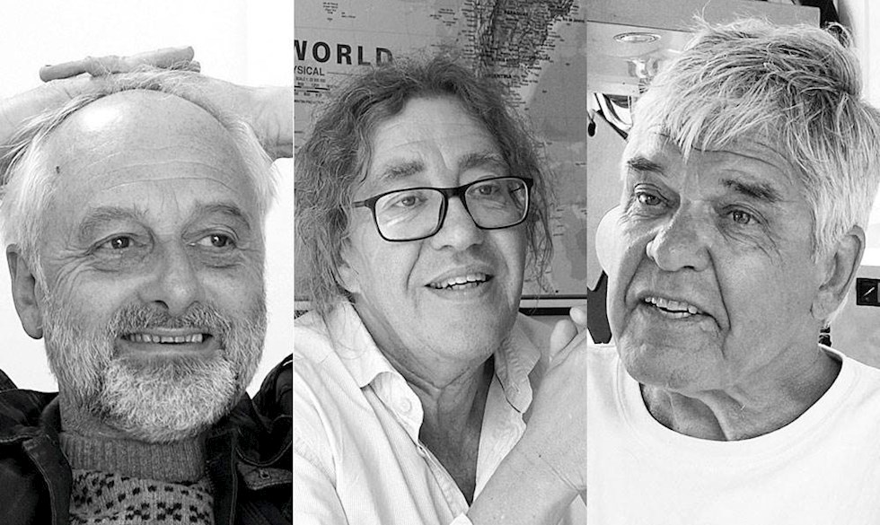 Forfatter Bo Østlund har i bogen "Modne Mænd" talt med 24 kendte danske mænd om livet, som det ser ud efter de 60. Her ses tre af dem: Musiker Allan Olsen, instruktør Peter Langdal og forfatter Ib Michael. Modne Mænd