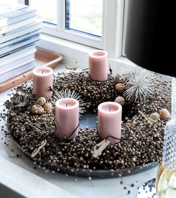 En simpel og fin adventskrans.