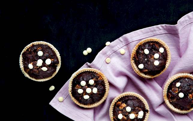 Bag lækre triple chokolademuffins Bag lækre triple chokolademuffins