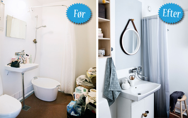 Stor forvandling på badeværelset. Før & efter: Nyt bad med personlighed