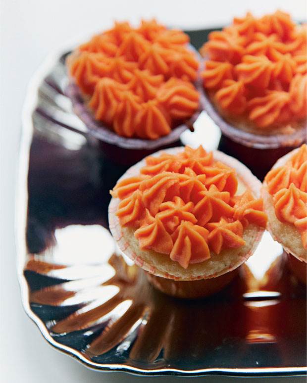 Cupcakes med halloween-frosting