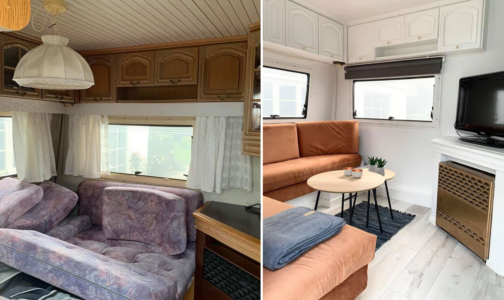 Sofie og Morten har en passion for at gøre gammelt til nyt. Campingvogn Happy Camper renovering