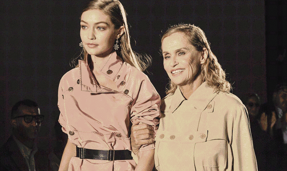 Gigi Hadid og Lauren Hutton. Tør og uren hud