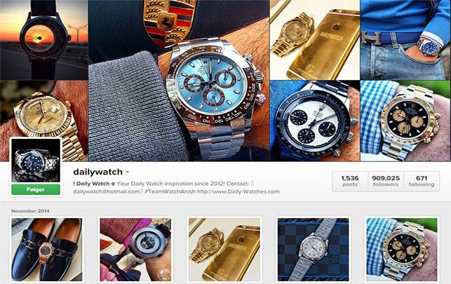 9 anbefalinger til ure på Instagram fra verdens populæreste profil