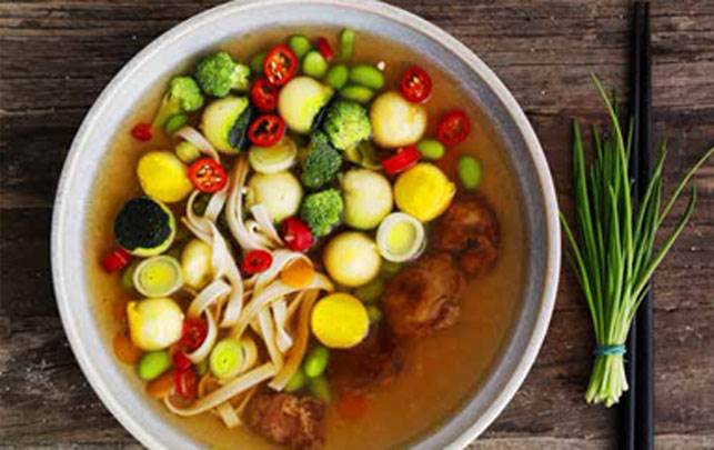 Misosuppe og mørbrad