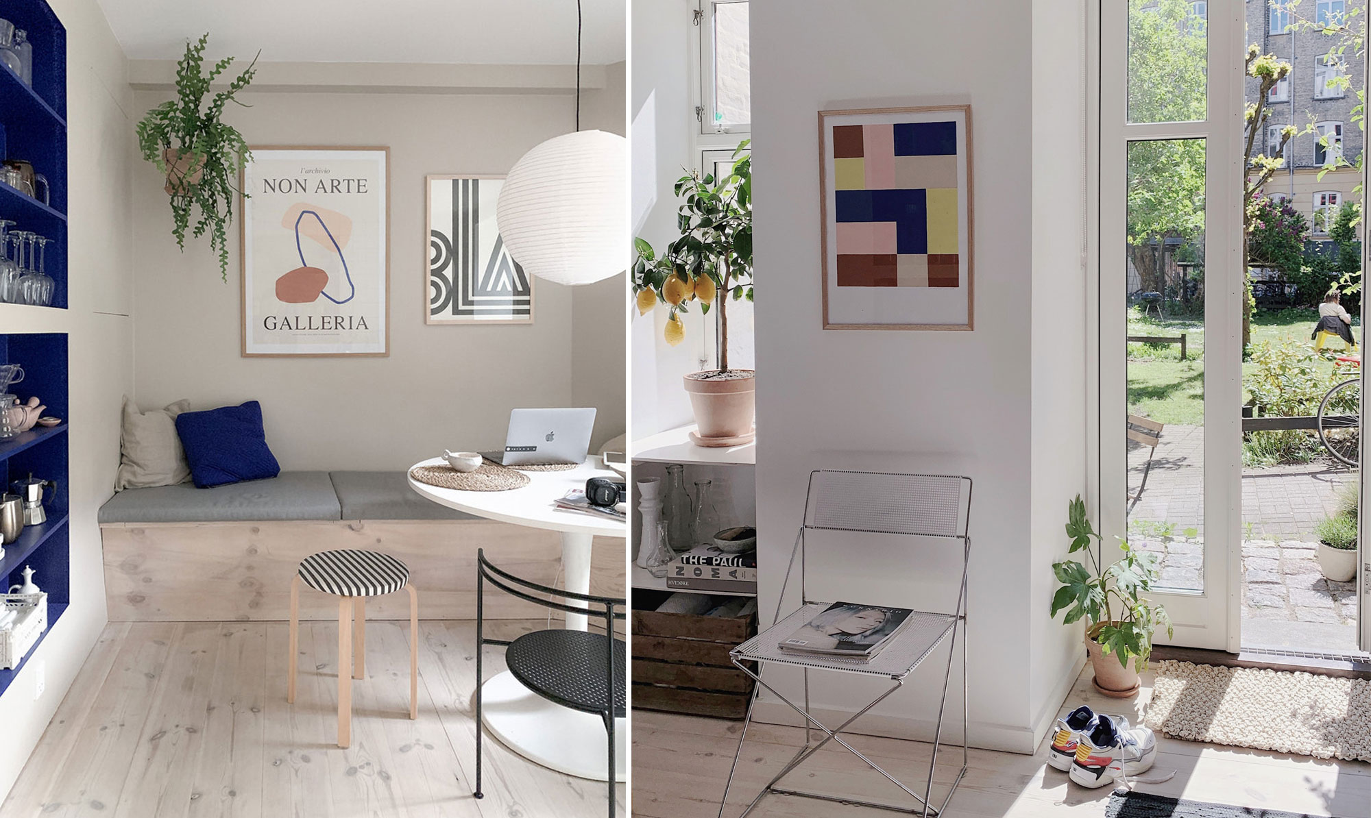 Bag Instagram-kontoen Poppelgade står Puk Sjeldan. Poppelgade blå hylder