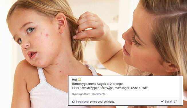 På facebook mødes forældre for at få deres bærn smittet med farlige sygdomme såsom mæslinger og fåresyge. Foto: Nimastock og facebook Vaccine-debat: Forældre opretter smittegruppe på Facebook