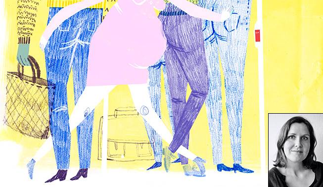 “Hvis jeg siger, hvad jeg i virkeligheden tænker, vil jeg fremstå som verdens største klaphat.” Illustration: Signe Kjær. Foto: Privat Graviditet