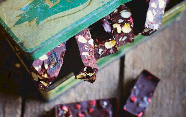 Rocky road med mørk chokolade Rocky road med mørk chokolade