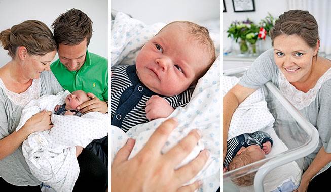 Mette og Troels kan næsten ikke få øjnene fra deres lille dreng. Foto: Sine Nielsen Fødsel