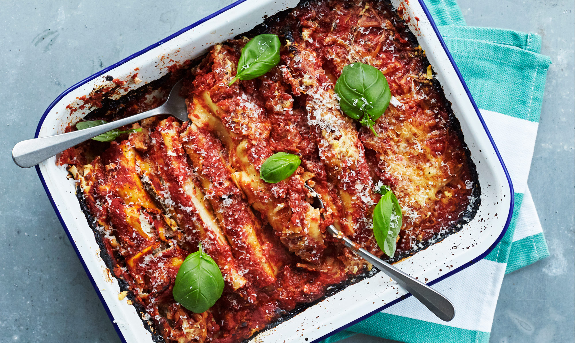 Skøn pastaret! Pastaruller med aubergine