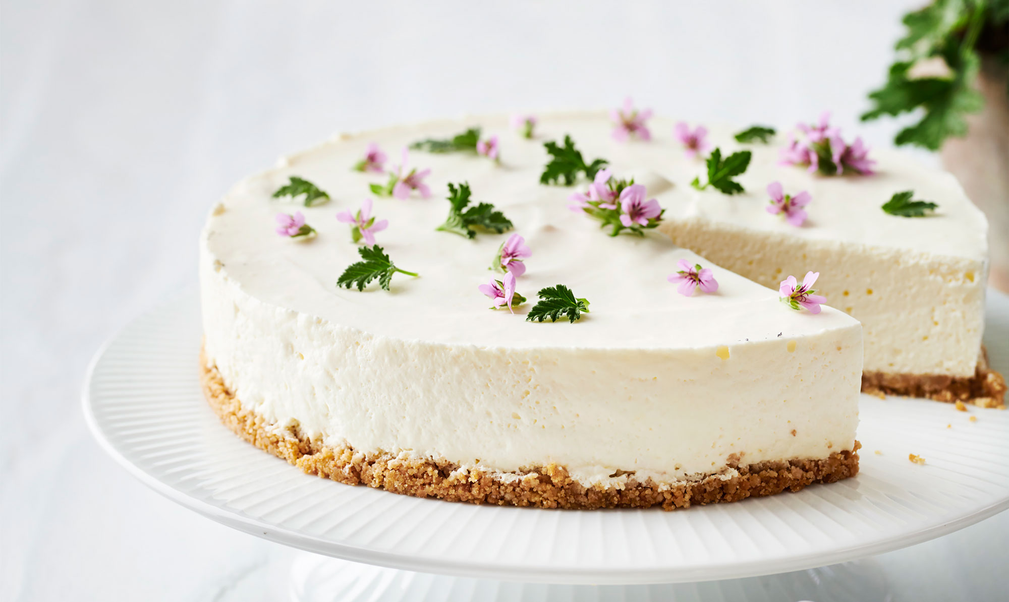 Den smukkeste cheesecake! Smuk cheesecake med citron & rosengeranium