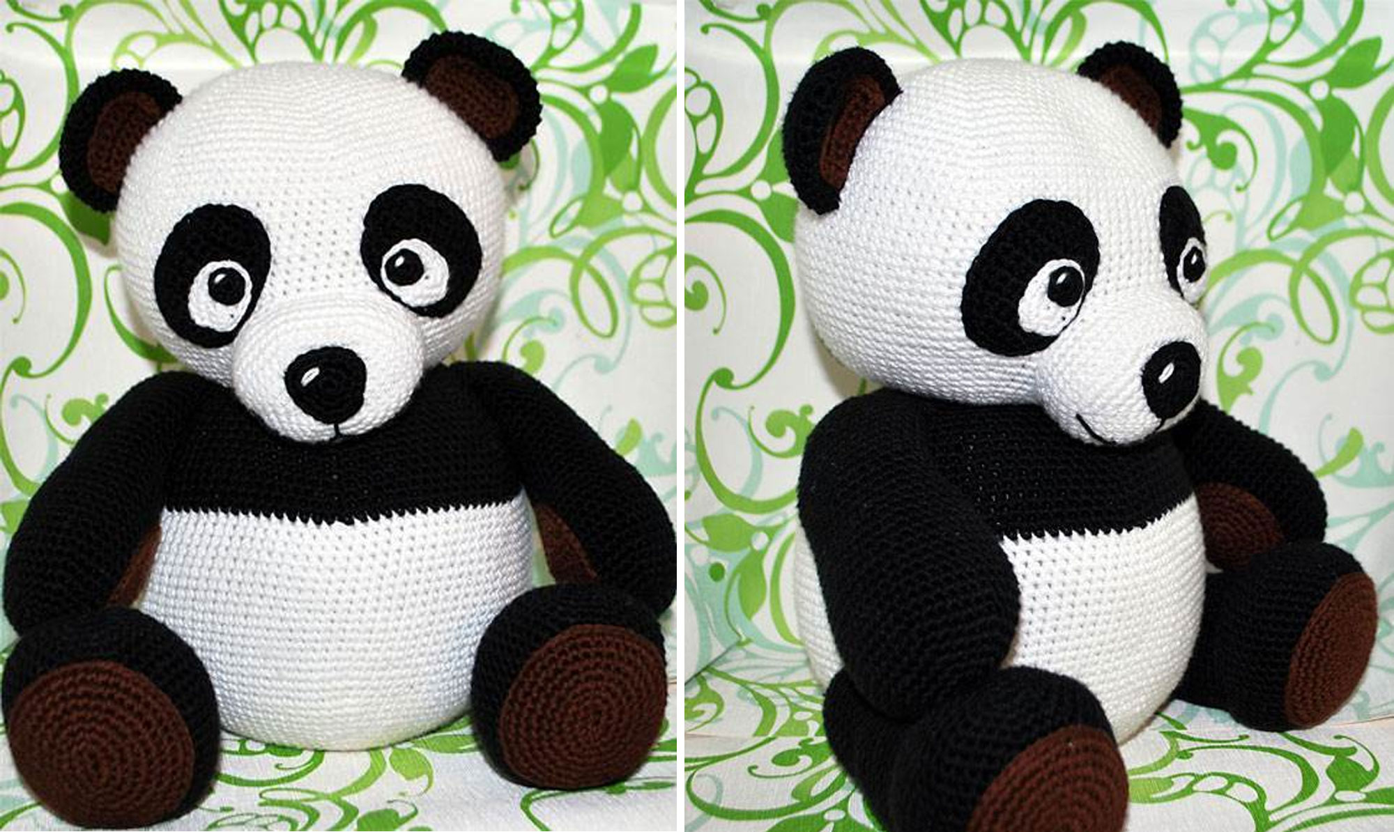 Pandaen er hæklet i et lækkert, blødt blandingsprodukt - bomuld/acryl. Hækl selv: Sød panda fra Hjemmet