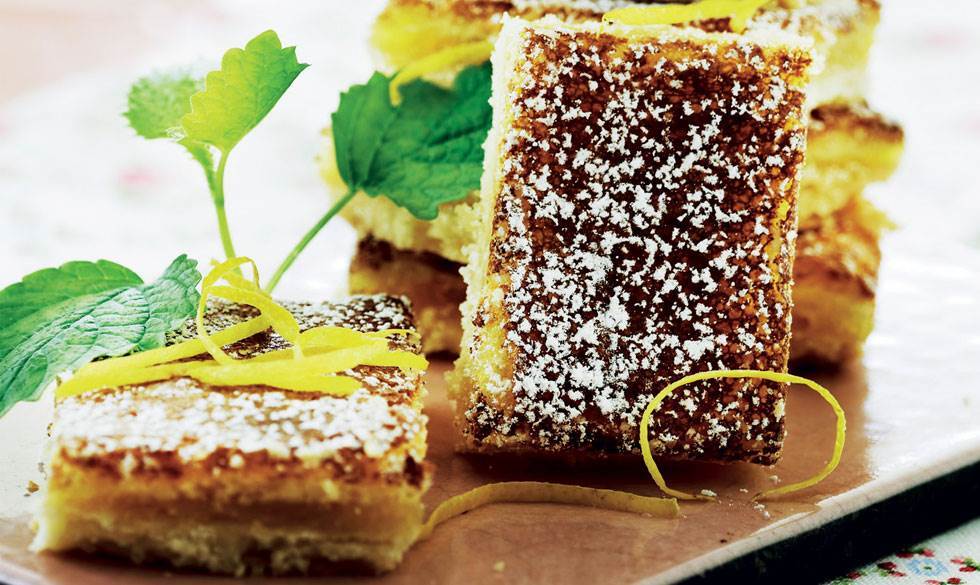 Californiske lemonbars (sprøde citronsnitter)