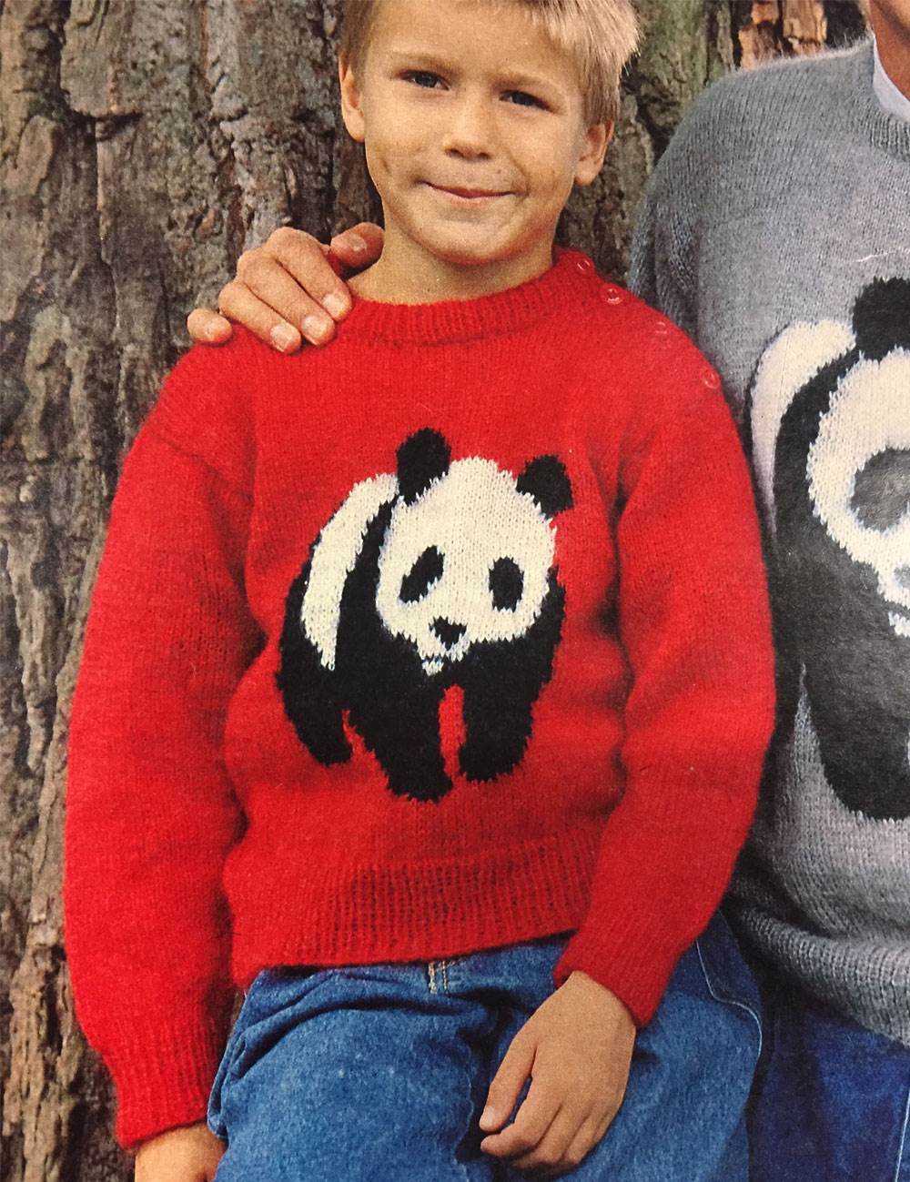 Strik selv: Barnesweater med panda -