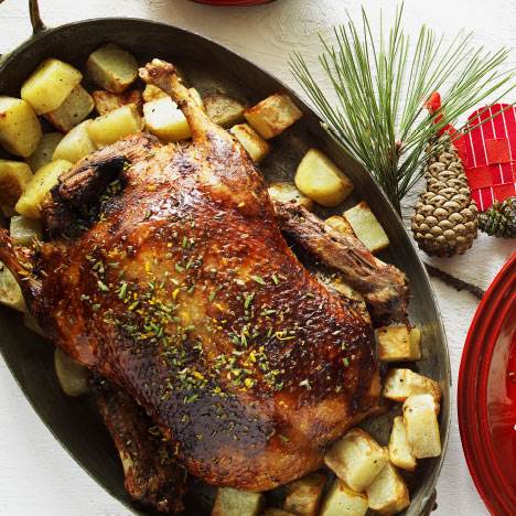 Langtidsstegt and med appelsin