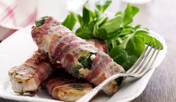 Svinekoteletter med salvie og pancetta Opskrift på svinekoteletter med salvie og pancetta