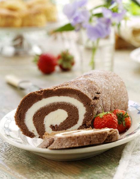 Lækker chokoladeisroulade