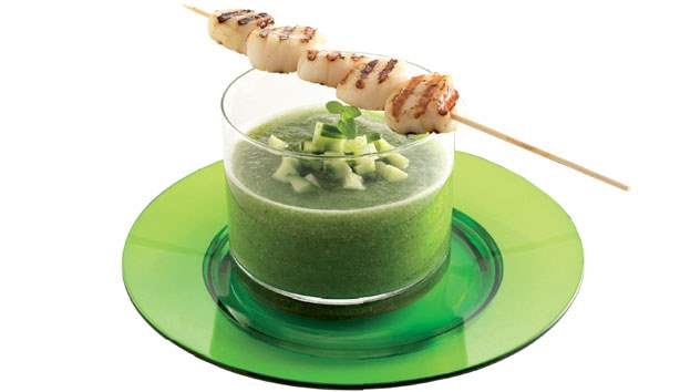 Melon-agurke gazpacho Opskrift på melon-agurke gazpacho