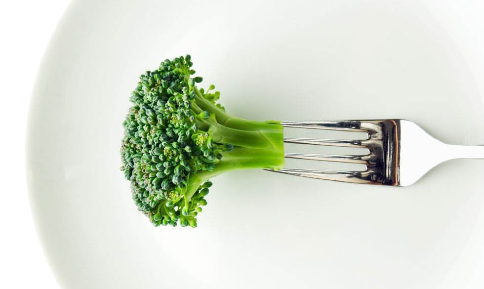Aldrig mere yoyo-vægt. Broccoli på gaffel