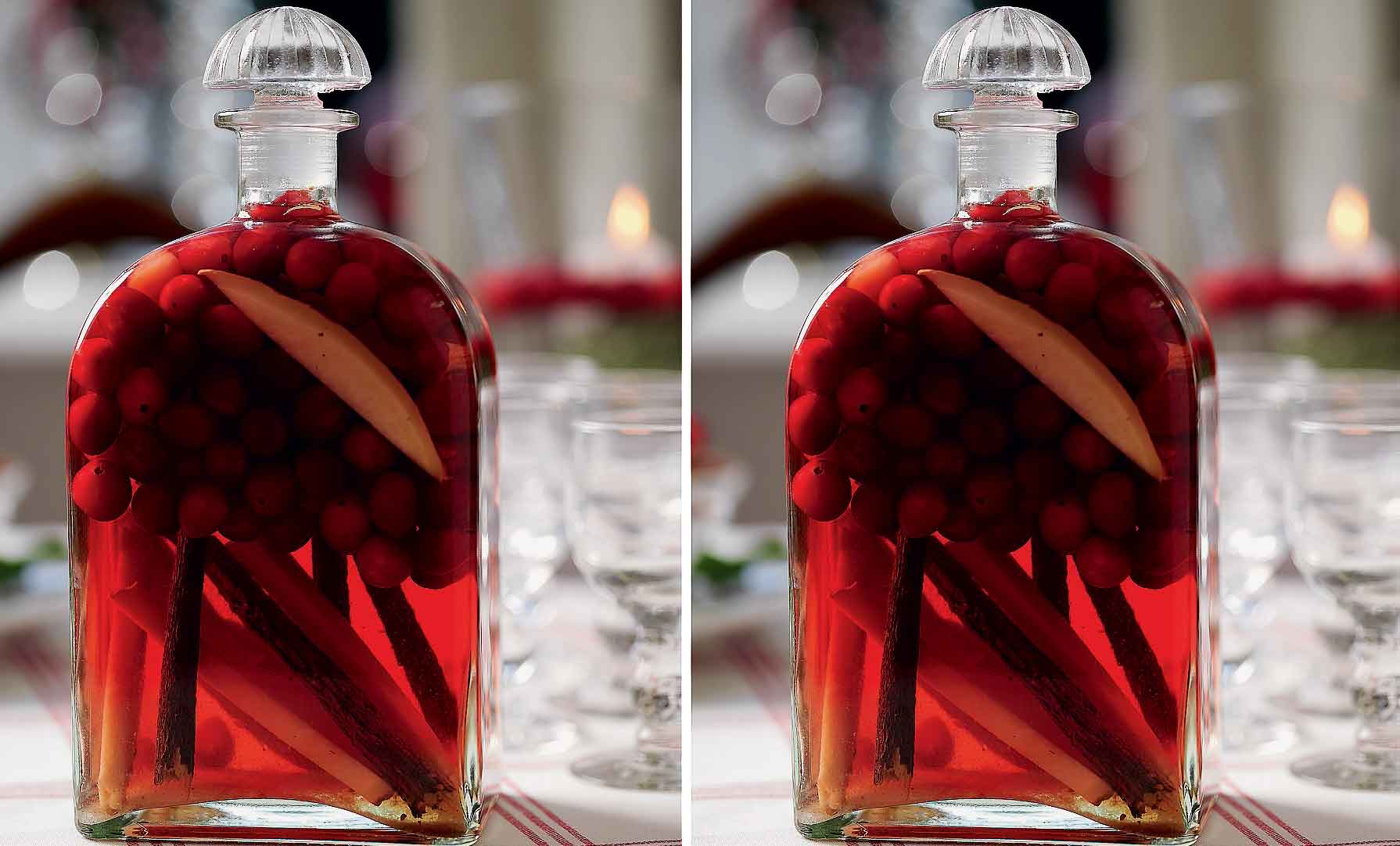 Skønt alternativ til den klassiske julesnaps... Tranebærvodka med lakridsrod