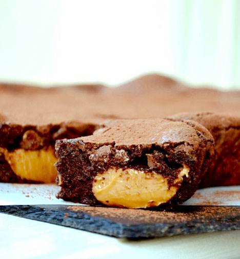 Brownie med karamelsurprise fra Hjemmet