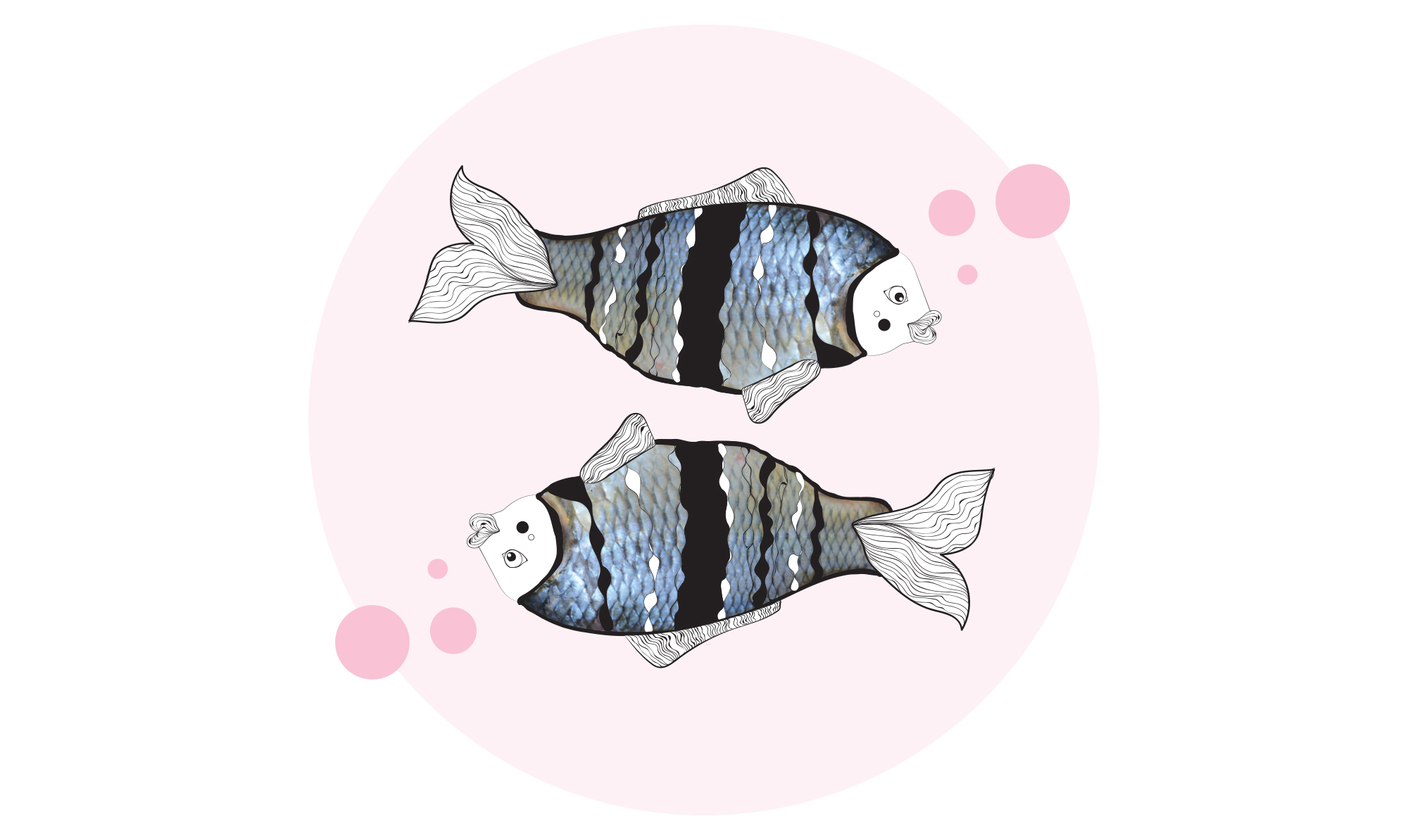 Fisken er et vandtegn. Horoskop fisk illustration