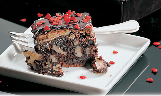 Julebrownie med hjertekrymmel