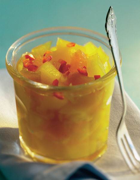 Mangochutney med abrikoser og chili