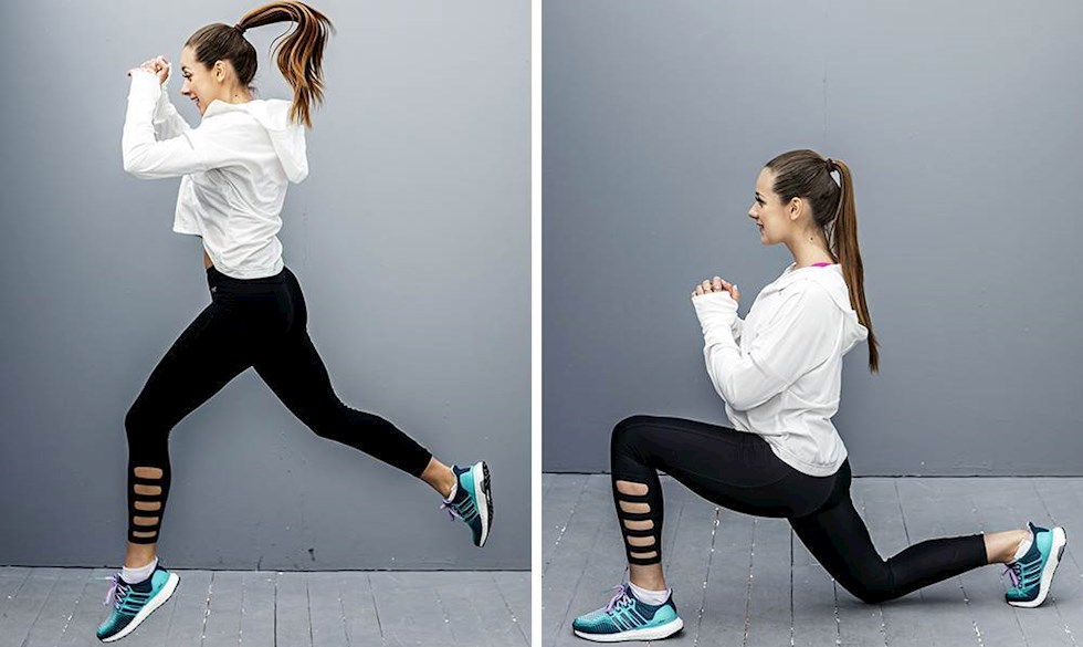 Lunges med hop Lunge med hop