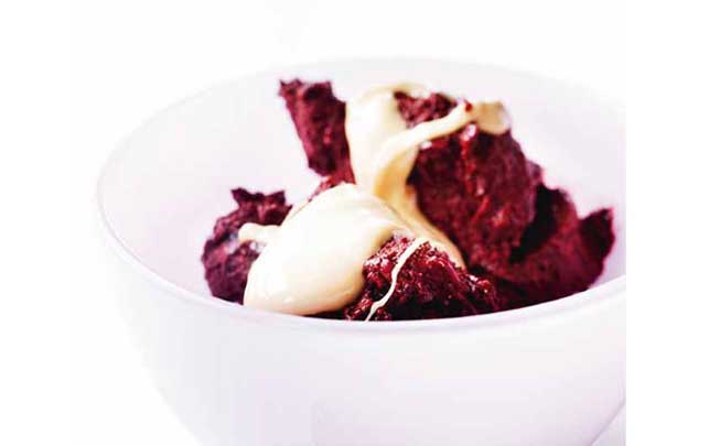 Blåbærsoftice med cashewcreme Blåbærsoftice med cashewcreme