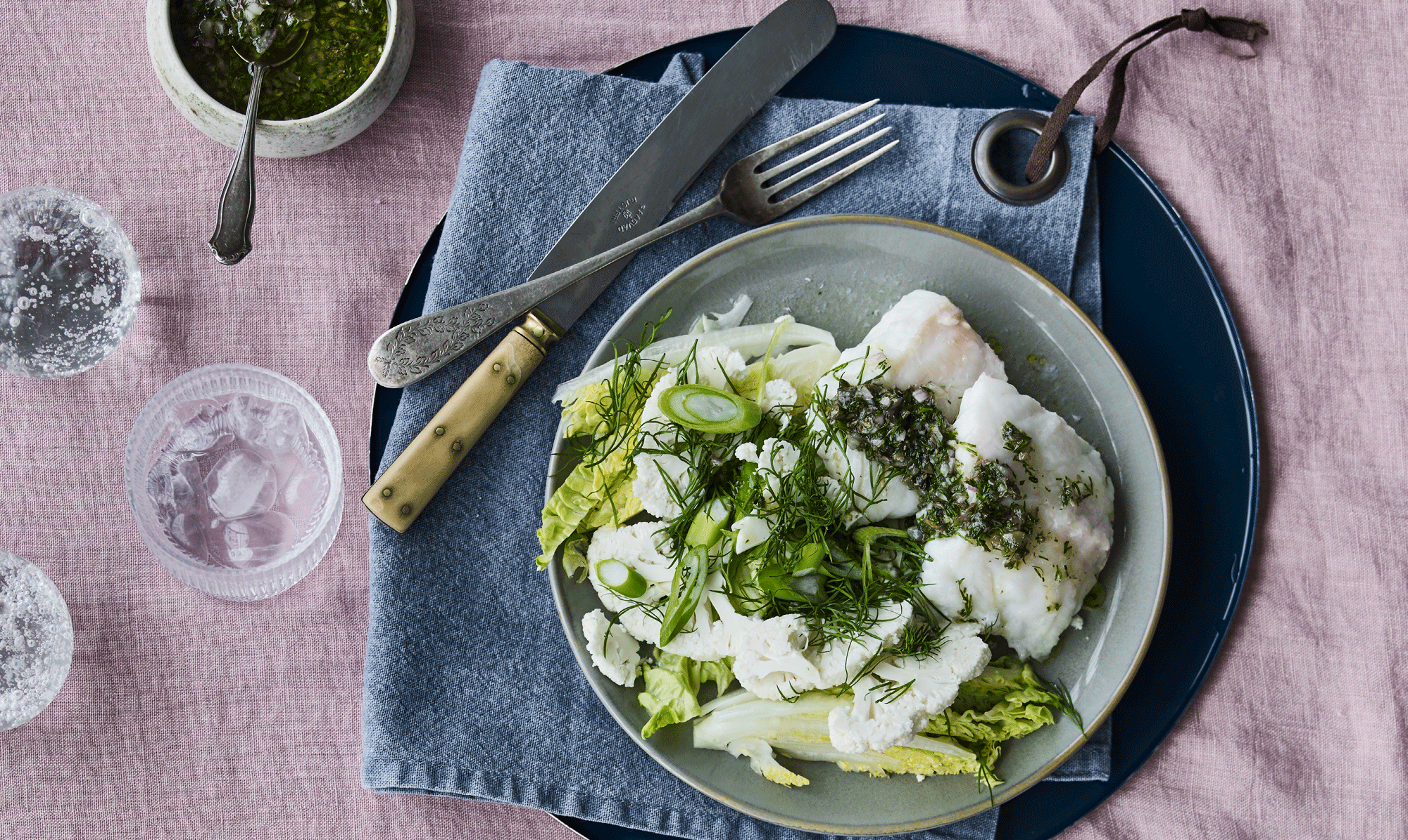 Bagt torsk med kapersvinaigrette