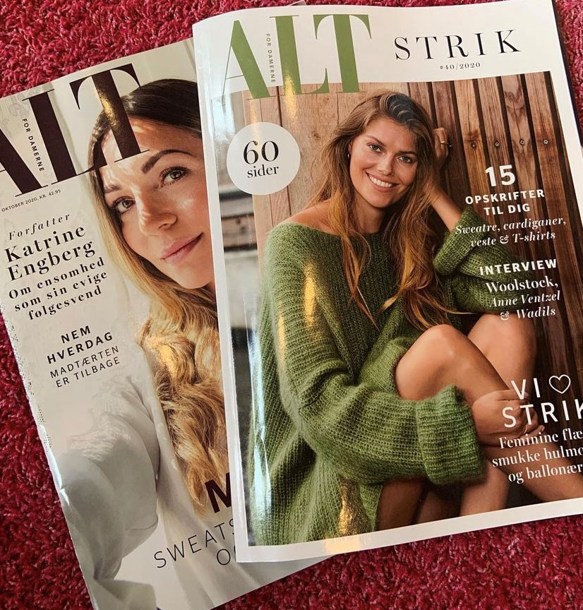 Caroline arbejder også som model. Her er hun på forsiden af Alt for damernes striktillæg.