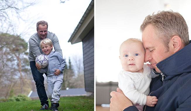 To unger på bagsædet af stationcaren, is i fjæset og en dejlig kone – så skal Uffe Holm ikke bede om mere! Uffe Holm om far-rollen