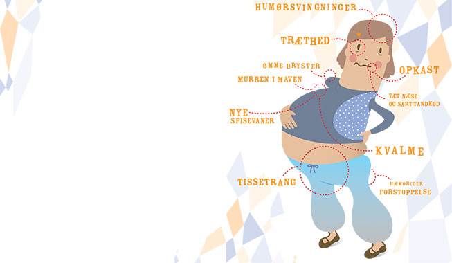 Kan det virkelig passe, at jeg skal igen? Ja. I som gravid er det almindeligt, at du oftere føler tissetrang. Illustration: Clara Hagen Graviditetsgener
