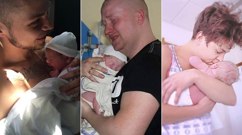 Der er store følelser på spil, når far møder baby for første gang. Billeder af fædre, der holder deres baby for første gang