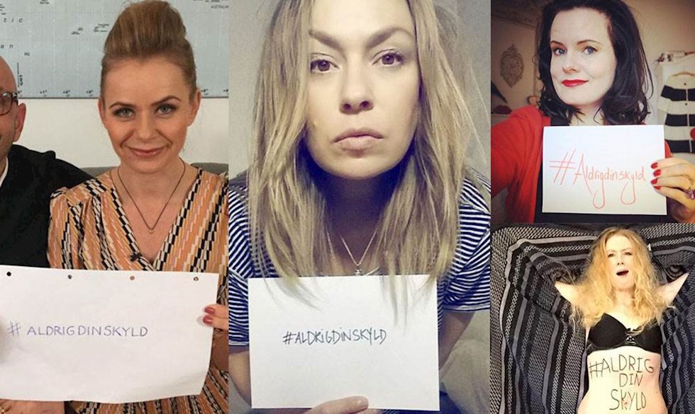Kendte danskere går ind i kampen for at mindske fordomme om voldtægt ved at smide et billede på sociale medier med #aldrigdinskyld. Voldtægt er #aldrigdinskyld