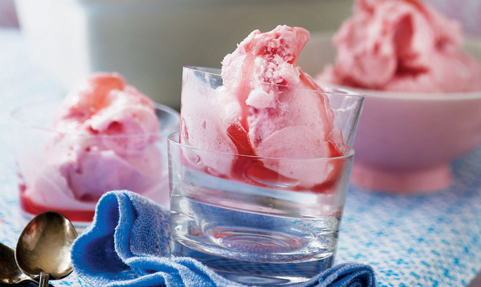 Rabarbersorbet