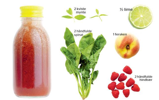 Stimulerende juice med hindbær og mynte