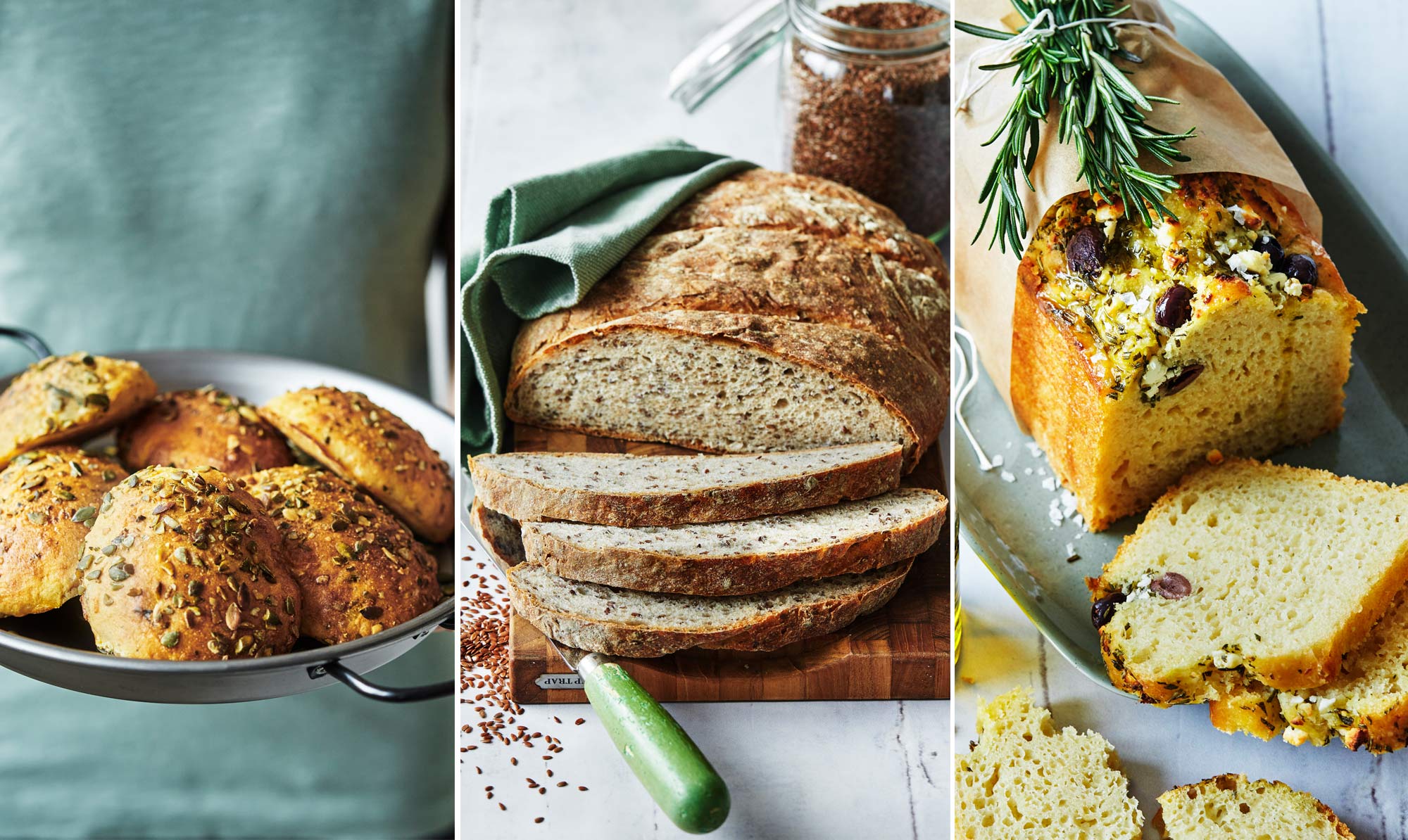 Her får du opskrifterne på 3 vidunderlige brød. 3 gode gourmetbrød