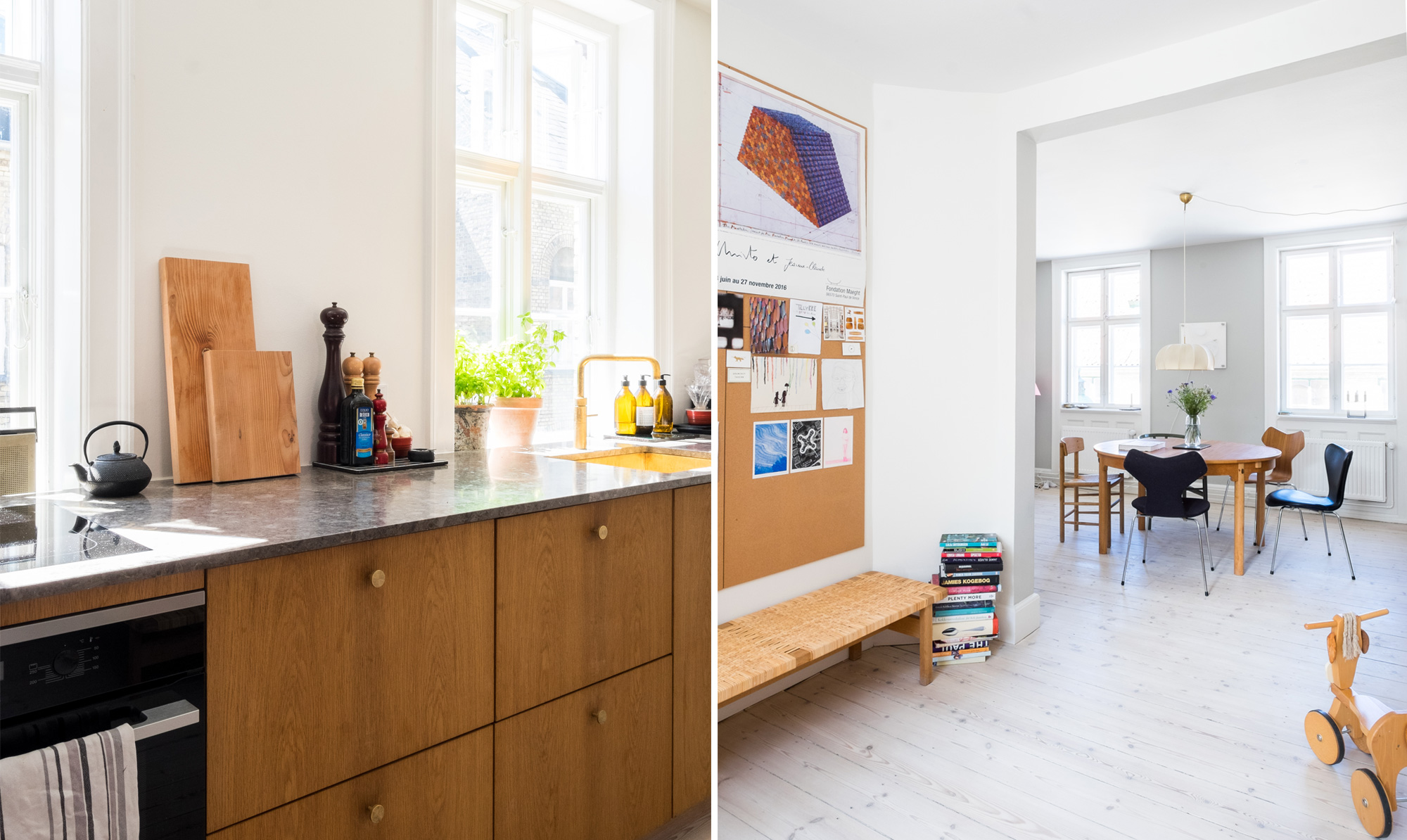 Kom indenfor i byhuset, hvor der er solskin fra gulv til loft. Anne Sødahl og Peter bolig